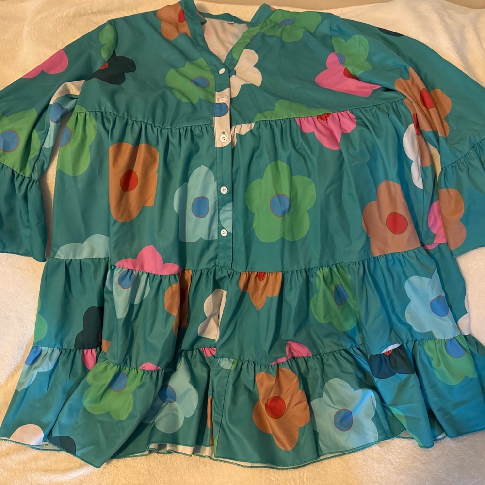 Floral Multicolor Button-Up Dress